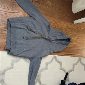 Gray Cropped Hoodie